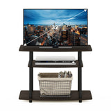 Furinno Turn-N-Tube No Tools 3-Tier Entertainment Center TV Stand for TV up to 32 Inch, Plastic Round Tubes, Dark Brown/Black Furinno