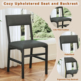 HUAHUU Round Dining Table Set for 6, 7-Piece Kitchen Table and Chairs for 6, 47'' Round Dining Room Table Set with 6 Chairs, Space Saving Dining Table with Wood Base for Kitchen, Living Room, Black HUAHUU