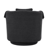 FLEXISPOT Swivel Accent Chair with Ottoman – Modern Chenille Barrel Armchair with Removable Back Pillow & Armrest Covers for Living Room, Bedroom, or Office, Black FLEXISPOT