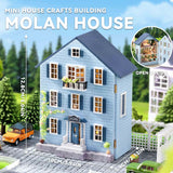 Flever Dollhouse Miniature DIY House Kit Creative Room with Furniture for Romantic Valentine's Gift (Molan House) Flever
