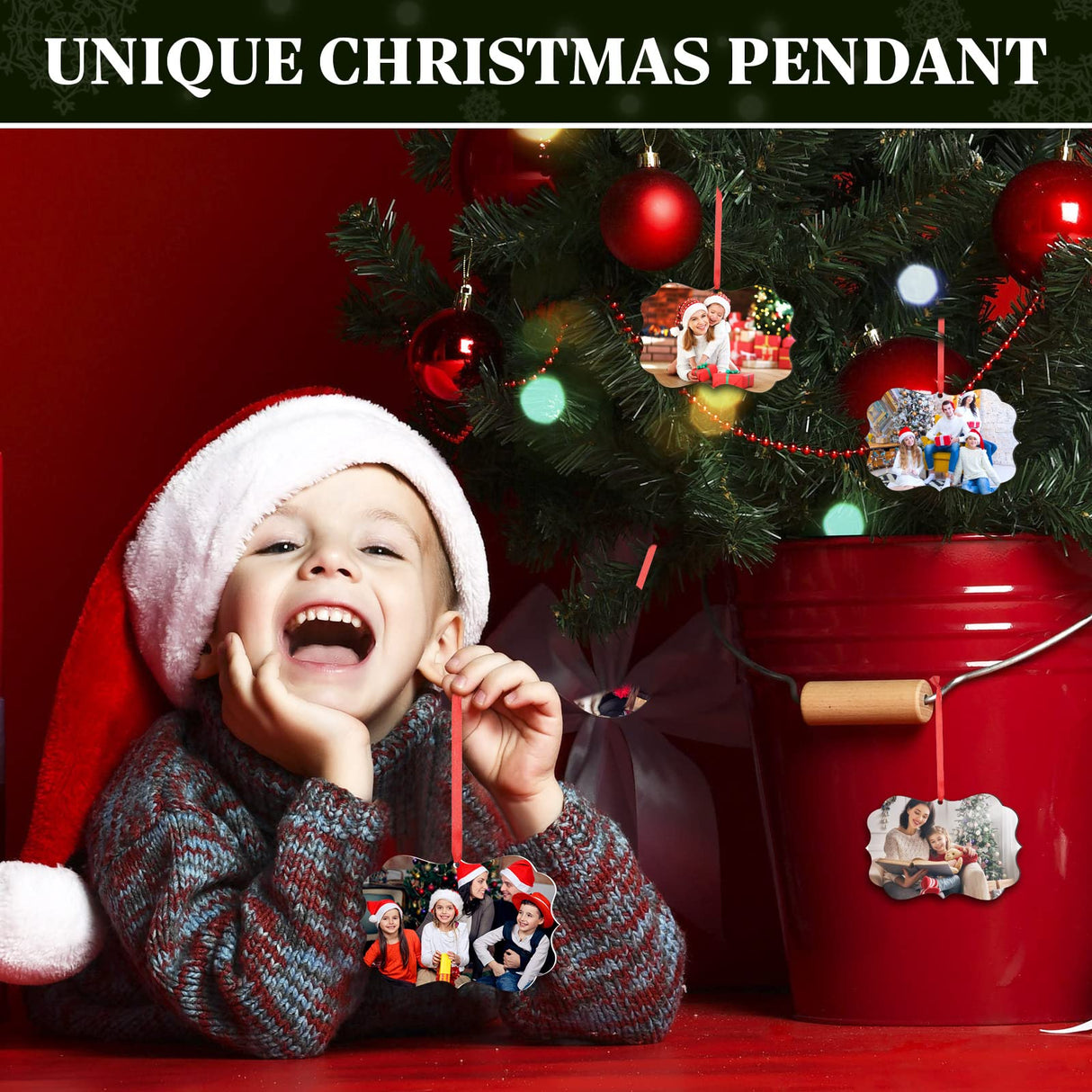 48 Pcs 4.3" x 2.8" Christmas Sublimation Ornament Blanks MDF Board Personalized Sublimation Printing Hanging Ornaments Christmas Ornaments Double Sided Heat Transfer Pendant with Rope for DIY Decor Yookeer