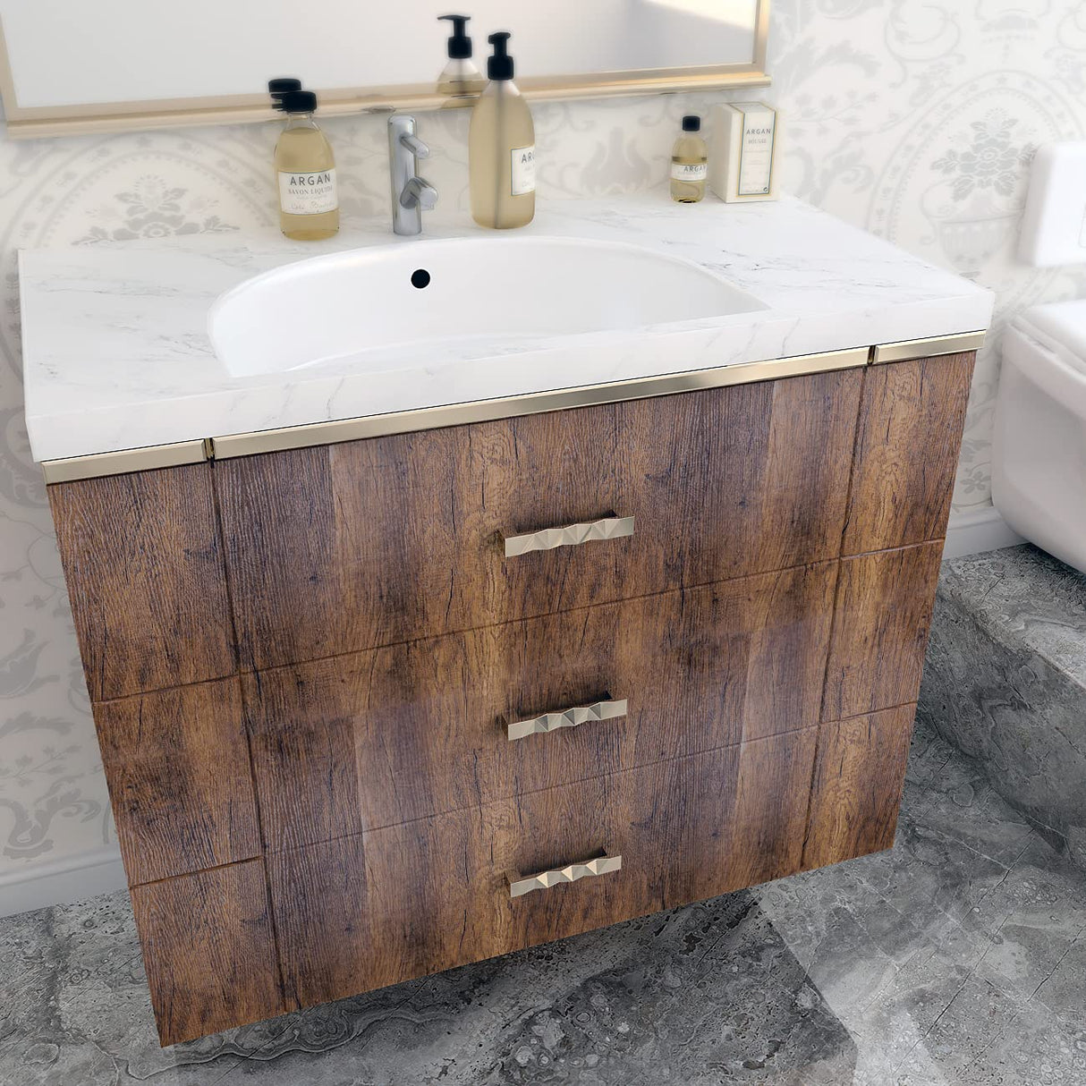 Decotalk Contact Paper Wood Grain Peel and Stick Vintage Wallpaper Self Adhesive Removable Waterproof Wallpaper for Countertops, Drawer Liner Cabinets Walls Desk 12x120inch, Brown Decotalk