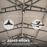 Domi Gazebo 10x14FT, Outdoor Gazebo with Double Roofs, Privacy Curtains, Mosquito Nettings, Heavy Duty Metal Frame Party Tent Canopy for Patio, Backyard, Deck, Lawn, Grey domi outdoor living