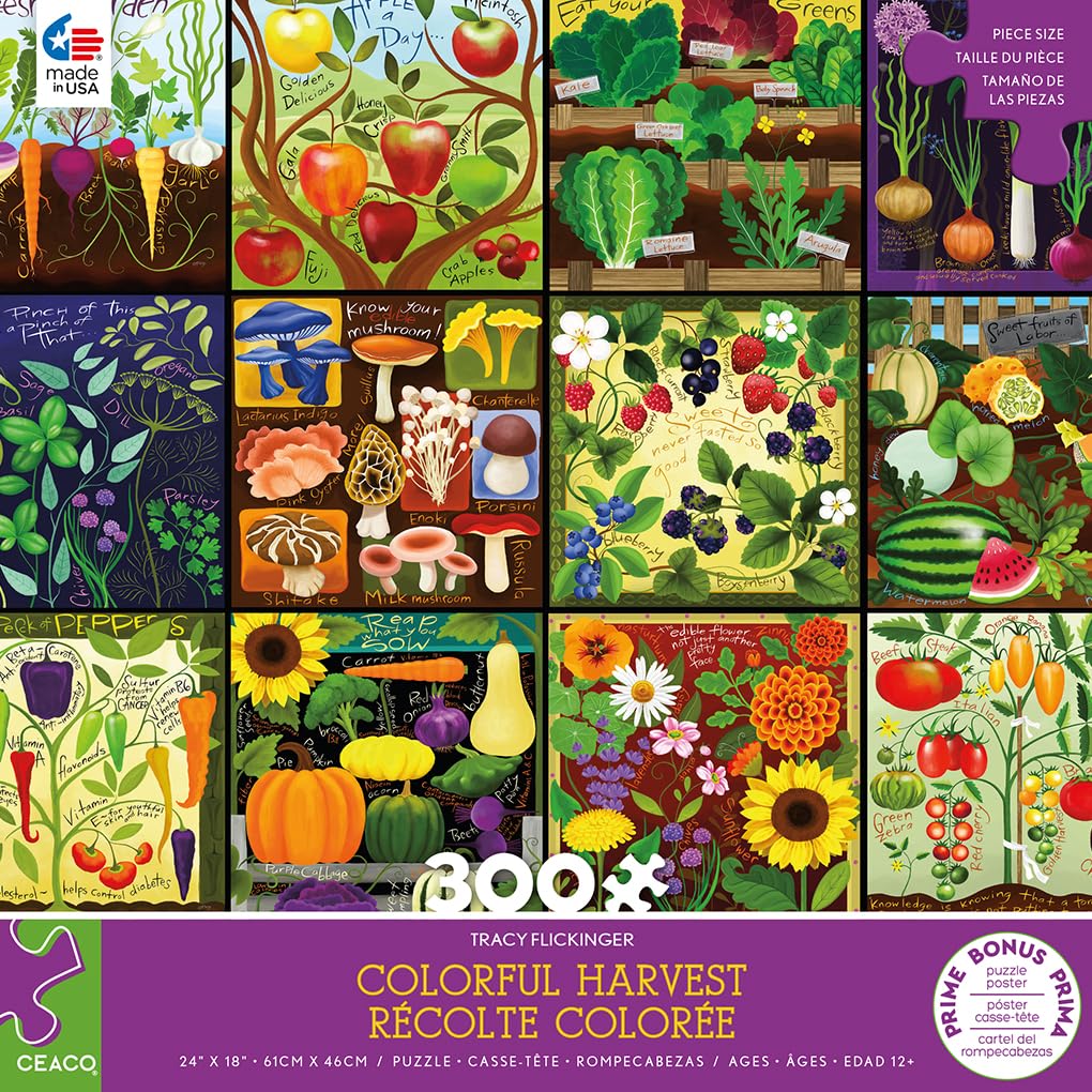 Ceaco - Tracy Flickinger - Colorful Harvest - 300 Piece Jigsaw Puzzle Ceaco