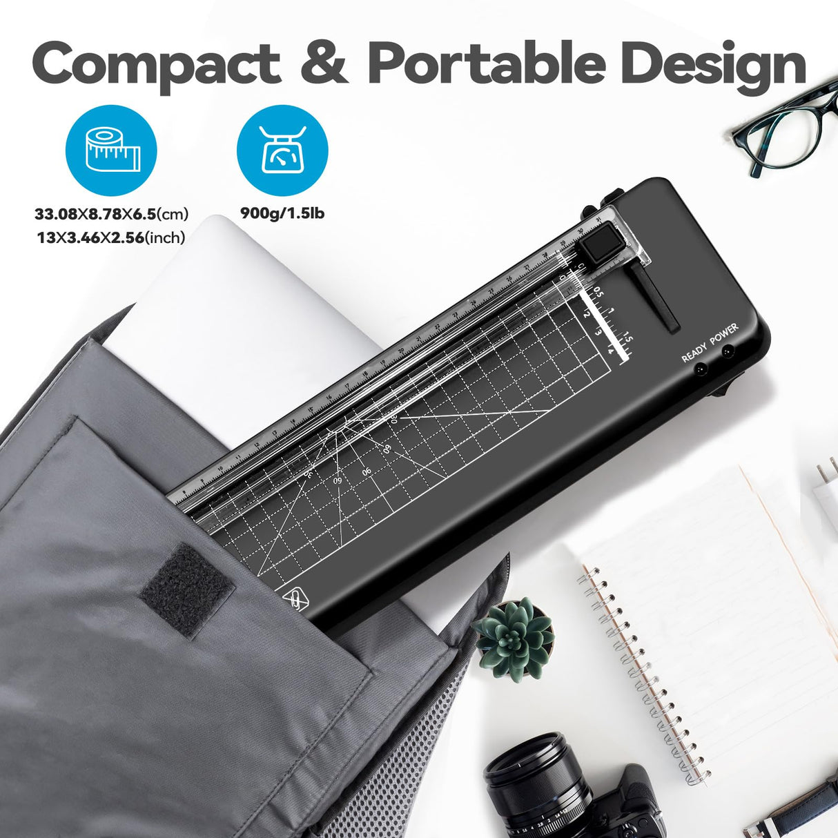 Laminator Machine A3 Laminating Machine with Built-in Trimmer, Fast Warm-up 13 Inch Cold and Thermal Lamination with 50 Laminating Sheets, 5-in-1 Portable Laminators for Home Office School Use BAYGE