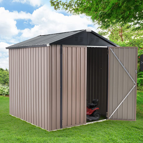 U-MAX 6x6 Storage Sheds & Outdoor Storage, Small Outdoor Storage Garden Outside Shed kit, Galvanized Metal Utility Shed for Backyard, Patio and Lawn U-MAX