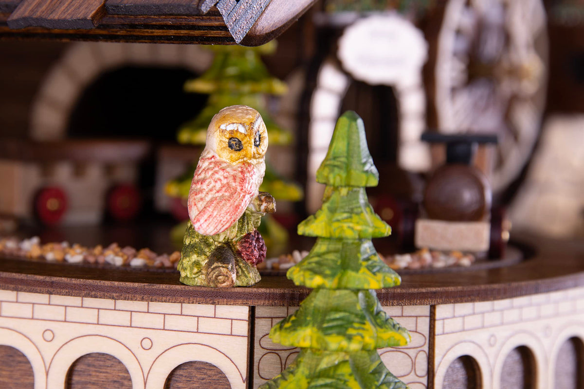 Cuckoo Palace Cuckoo Clock Deer Park Mill Station Chalet-Style 33cm Quartz-Movement Cuckoo Palace