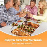 HOMKULA Solid Acacia Wood Serving Trays and Platters - Wooden Mini Charcuterie Boards, Rectangle Small Cheese Board for Food, Bathroom, Home Decor, Kitchen Counter, 14"x5.5" (1 Pack) HOMKULA