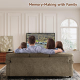 ONBRILL 90 Inch Nailhead Trim Couches for Living Room, 23" Deep Seat Rolled Arm Sofa, Comfy Upholstered 3 Seater Sofa, Chenille Couch w/Wooden Leg, Large Traditional Sofa for Bedroom, Farmhouse, Brown ONBRILL