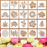 20 PCS Flower Stencils for Wood (3 Inch) - Reusable DIY Art Sunflower Stencils for Painting, Wall, Floor & Rock Decor, Perfect for Dot Painting, Craft Projects & Home Decoration Notoke
