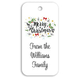 Merry Christmas Custom Personalized Gift Bag Tags - 1.5" x 3" - 30ct PrettySweetParty