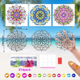 BSRESIN Diamond Art Stained Glass Window Clings with Diamond DIY Pen, 3 Pcs Mandala Window Stickers for Suncatchers, Diamond Art Kits for Adults, Diamond Art Accessories BSRESIN