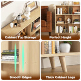 Shintenchi Wooden 7 Cube Bookshelf, 3 Tier Bookcase with Legs, Modern Open Storage Organizer Shelf,Display Cabinet Shelf Free Standing Bookshelves for Bedroom,Living Room,Office,Natural Shintenchi