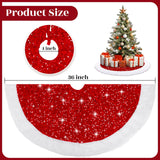 EverMerry Christmas Tree Skirt, Christmas Skirt Tree for 6ft Tree, 36 inches Thick Red Velvet with Sequin and White Plush Tree Skirts for Christmas Tree and Holiday Party Decorations EverMerry