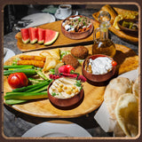 Skylety Acacia Wooden Bowls Small Calabash Bowls Round Wood Salad Hand Carved Calabash Dip Tray for Serving Popcorn Pasta Candy Cereal Coconut Nuts Sauce Appetizers Kitchen(10 Pcs,4 Inch) Skylety