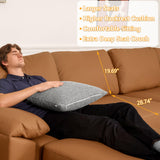 EASE MOOSE Loveseat Sofa for Living Room,Oversized Deep Seat Modular Sectional,Modern Comfy 2 Seater Sofas,Scratch Resistant Faux Leather Couch for Small Spaces, Brown EASE MOOSE