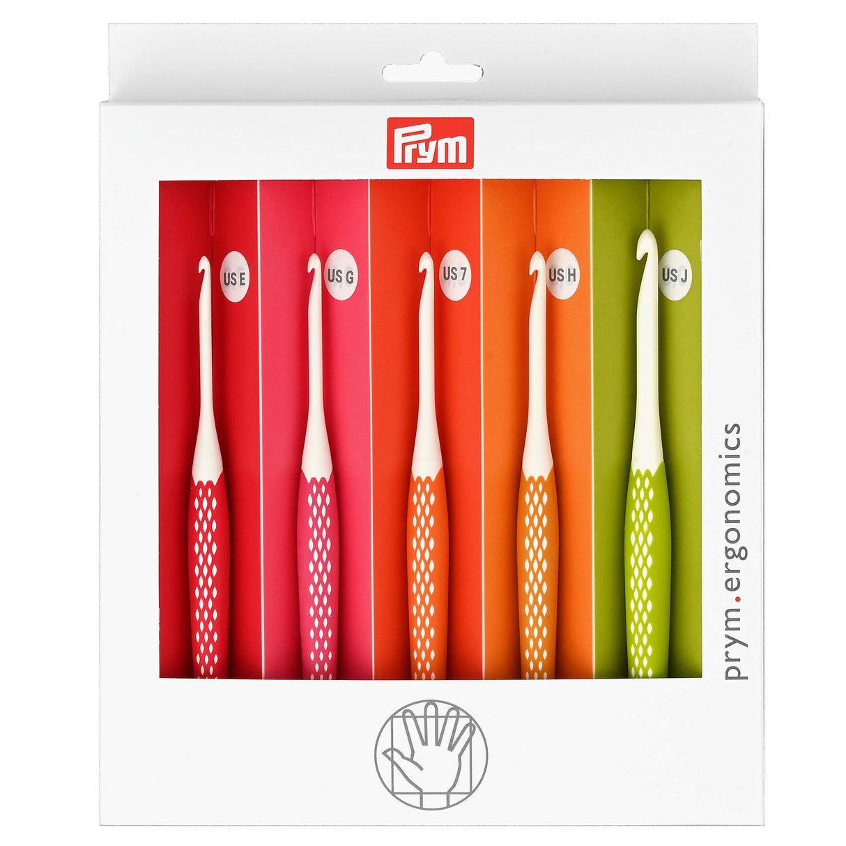 Prym Ergonomics Crochet Hook Set, Small (E, G, 7, H, J) Prym