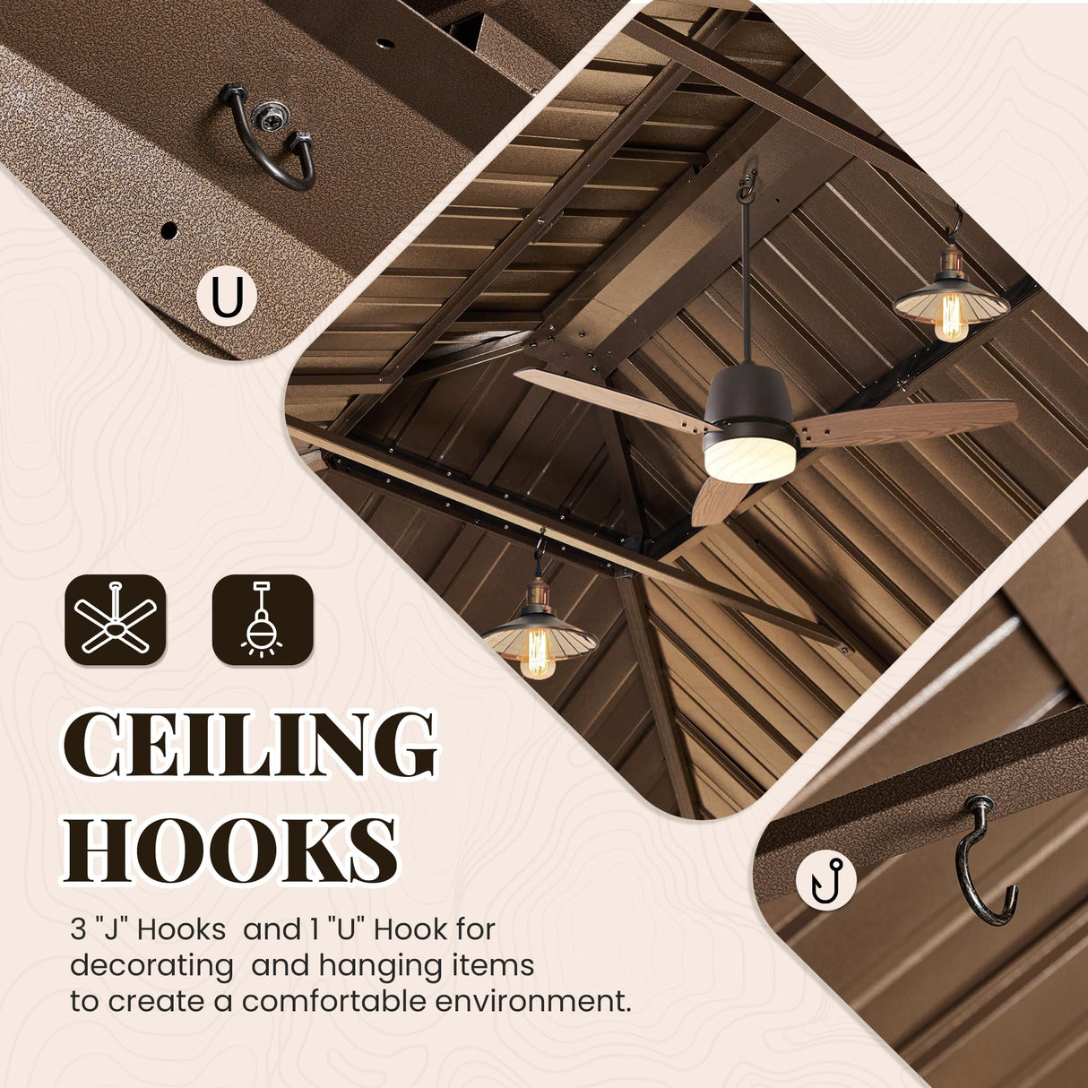 YOLENY 12' x 18' Gazebo, Hardtop Gazebo with Aluminum Frame, Double Galvanized Steel Roof, Curtains and Netting Included, Metal Gazebos Pergolas for Patios, Garden, Lawns, Parties YOLENY