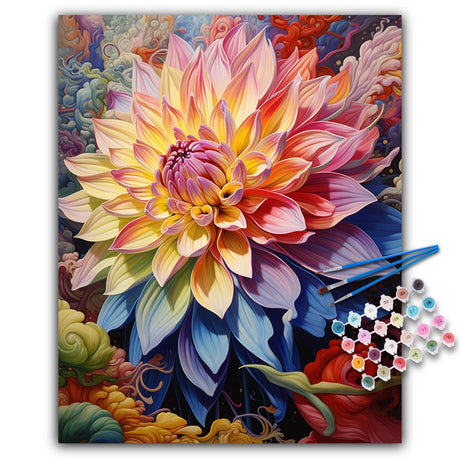 Offito Paint by Numbers Kit for Adults- Flowers Adult Paint by Number Kits on Canvas for Beginners, Flowers DIY Acrylic Oil Number Painting Kits for Home Wall Decor Gift 16"x20" (Without Frame) Offito