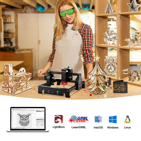 ACMER S1 Laser Engraver Mini Machine for Crafting Beginner-Friendly Wood Laser Engraving for DIY Jewelry Wood Glass Leather, Engraving Area 5.1"x5.1" (2.5W) ACMER