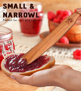 Skinny Spurtle for Sourdough Starter, Mixing, Reaching Bottom of Jar, Dough Whisk, Natural from High Moist Resistance Teak, Spurtles Kitchen Tools Wooden Kitchen Utensils for NonStick Cookware ICSTI