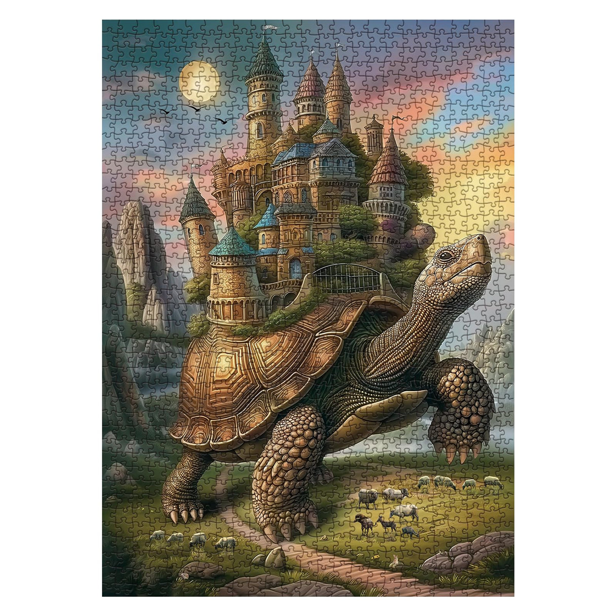 Magic Turtle Castle Puzzles for Adults 1000 Pieces, Horror Fantasy House Jigsaw Puzzles, Monster Tortoise Puzzles BBOLDIN