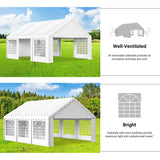 HERA'S PALACE 16'x 20' Outdoor Tents for Parties, Large Canopy Tent with 8 Removable Sidewalls, Heavy Duty Party Tent for Graduation, Wedding and Birthday HERA'S PALACE
