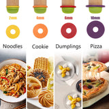 Mepple Rolling Pin with Thickness Rings and Pastry Baking Mat, 13.6" Adjustable Wood Rolling Pin Dough Roller for Baking Cookie Pizza, Comes with Large Silicone Pastry Mat and Wooden Stand Mepple