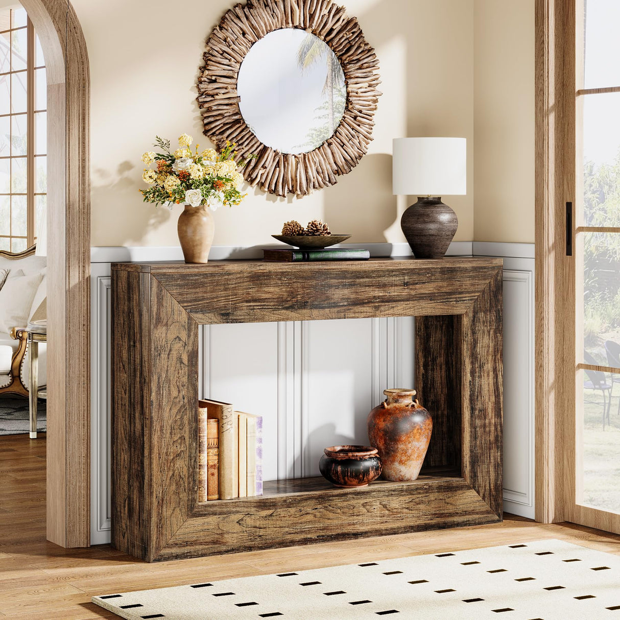 Celaform Console Tables for Entryway, 47.2 Inch Long Sofa Table with Storage, Farmhouse Wood Style Entry Table Behind Couch Table for Living Room, Entrance, Hallway Celaform