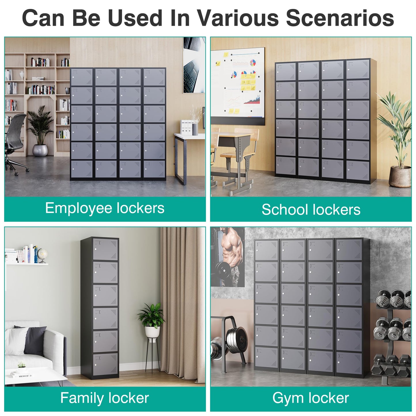 Metal Locker For Employees,Storage Cabinet With Doors And Shelves Garage Storage Cabinet Office Locking Storage Cabinet 71" Steel Storage Cabinet Locker Organizer For Home Gym Office School Garage