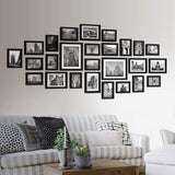 26 Pieces Picture Frames Set Collage Photo Frames Wall Gallery Kit for Wall and Home, Two in 8X10, Five in 5X7, Seven in 4X6, Twelve in 3.5X5 in Black White (Black) Transforcat