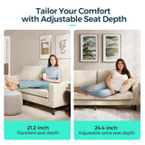 LINSY 79'' Beige Loveseat Sofa - Comfy Couch Corduroy Love Seat Couch with Adjustable Seat Depth Ergonomic Design Modern 2-Seater Soft Sofa for Living Room Bedroom Apartment Office, Beige LINSY