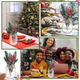 Mimorou 6 Sets Christmas Mason Jars Christmas Centerpieces for Tables Pine Cones & Red Berry, Farmhouse Decor Kitchen Table Decor Coffee Table Kitchen and Room Mimorou