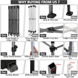 COBIZI 10x30 Pop up Canopy Tent 10x30 Canopy with 8 Sidewalls Waterproof Heavy Duty Commercial Canopy Tent for Parties Outdoor Tent Garden Gazebo Tent, Carry Bag with Wheel(10x30ft, Gray) COBIZI