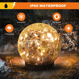 MLKNK Solar Globe Lights Outdoor Waterproof-Solar Balls-Solar Garden Lights-Solar Orbs for Outside 4 Pack Cracked Glass Ball for Lawn Patio Yard Backyard Decorations MLKNK
