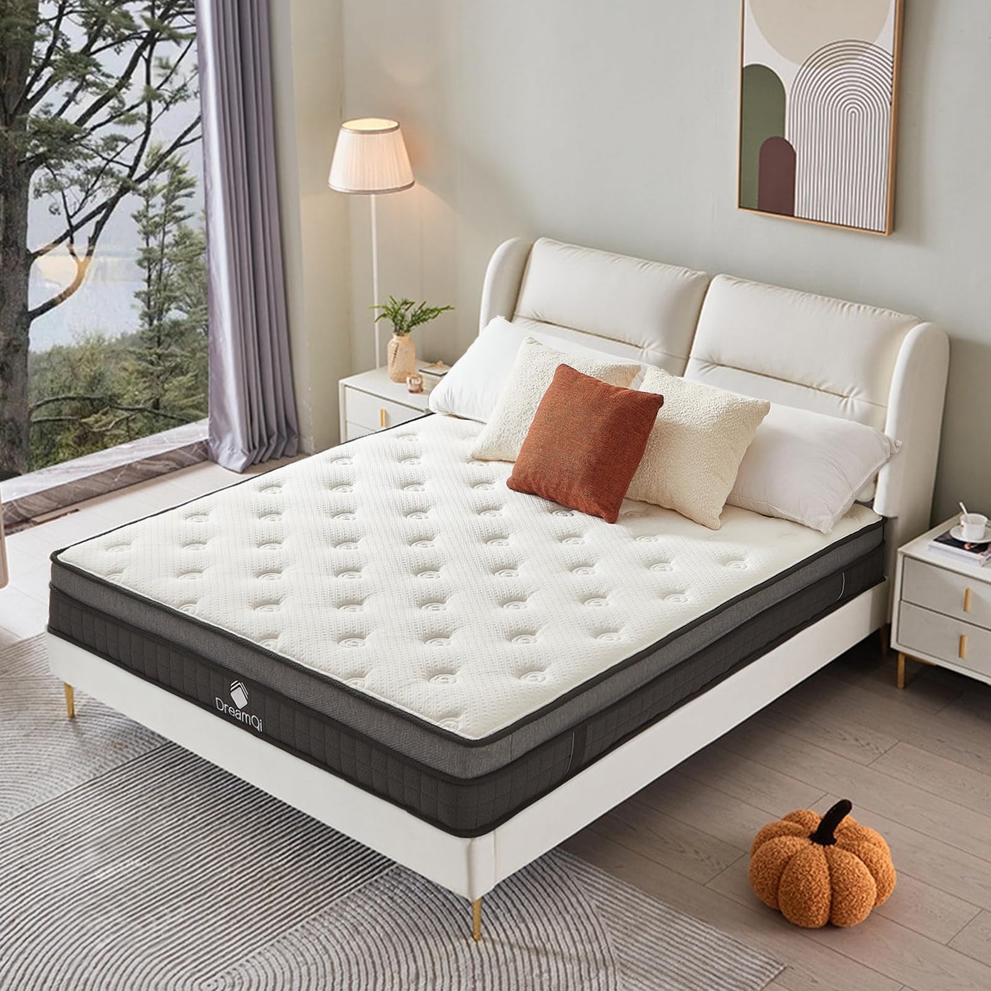 DreamQi Full Size Mattress,8 Inch Full Mattress in a Box,Hybrid Mattress with Gel Memory Foam,Fits All Bed Frames Mattresses,Medium Firm Soft and Comfort Mattress,CertiPUR-US