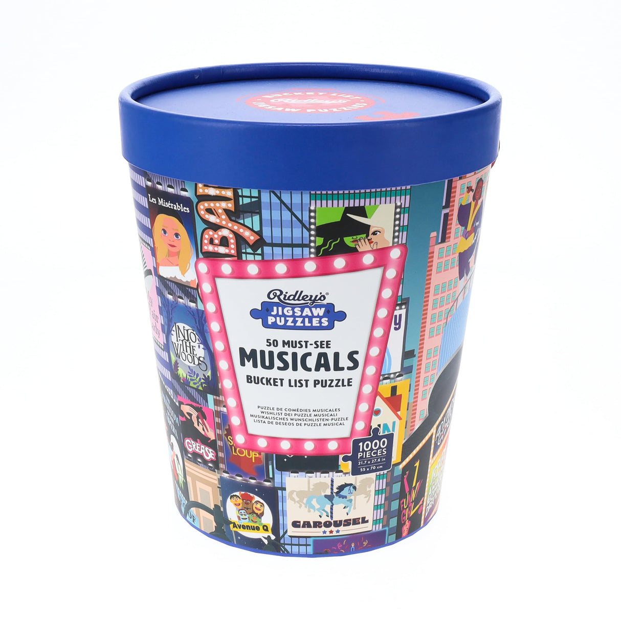 Ridley's: 50 Must-See Musicals Bucket List 1000-Piece Puzzle|Unique Graphics of Popular Broadway Musicals in New York City|Room Décor After Completion|Great Gift for Musical Lovers Ridley's