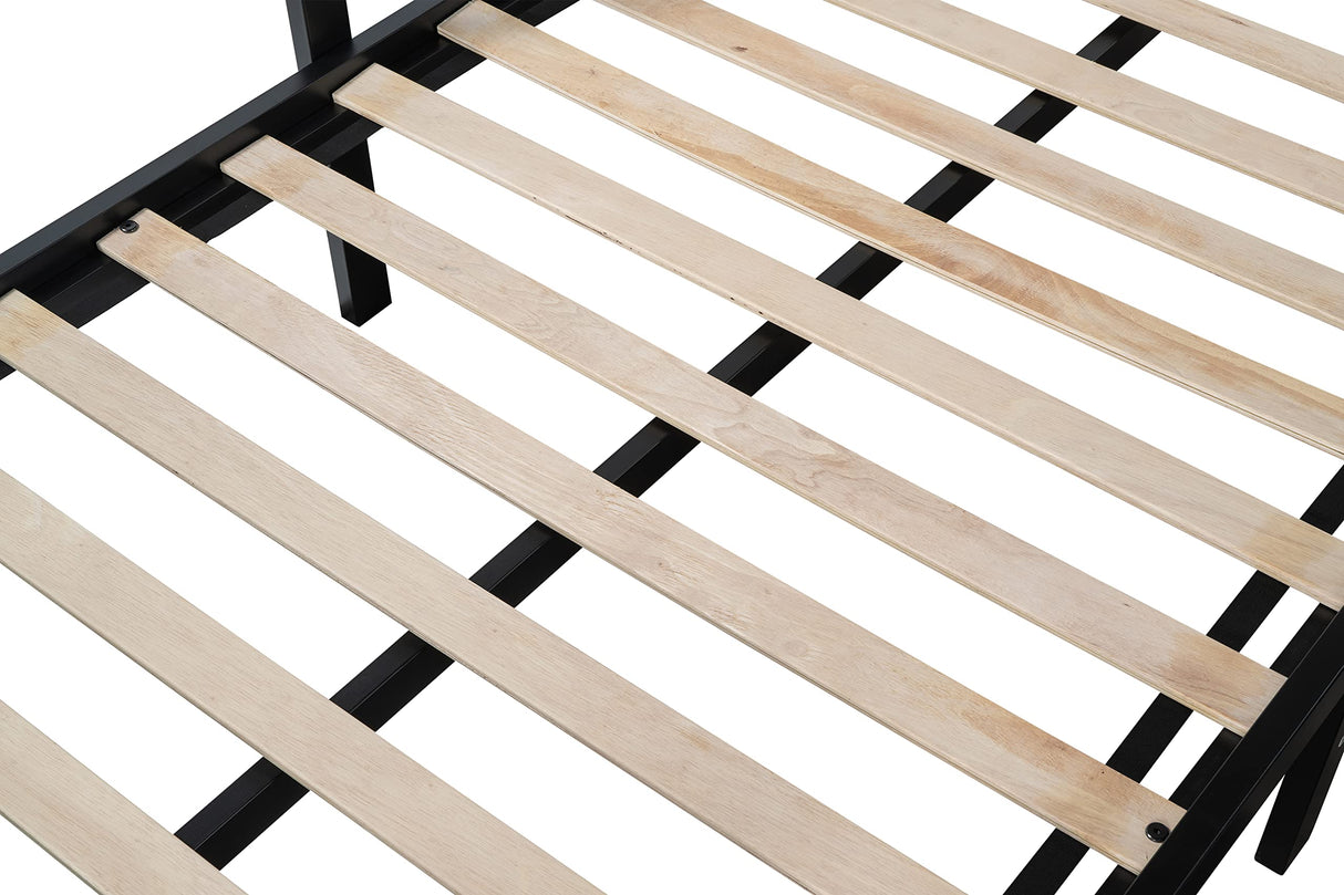 Livavega L-Shaped Triple Bunk Bed with Trundle for 4 Boys/Girls/Adults, Sturdy Metal Quad Bunk Beds Twin Over Twin w/Safety Textilene Guardrails & Wood Slats for Dorm, Bedroom, Guest Room Livavega