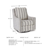 Signature Design by Ashley Kambria Striped Upholstered Swivel Accent Glider Chair, Ivory & Black Signature Design by Ashley