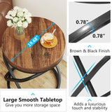 Tribesigns Round End Table, 26 Inches Nightstands Sofa Side Table with Double X-Shaped Ring Unique Design for Livingroom Bedroom (1, Brown) Tribesigns