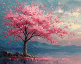 OKSGYTA Paint by Numbers, Cherry Blossom's Pastel Horizon, Adult Crafts Adult Paint by Number Kits, Arts Crafts for Home Decor (No Frame, 16x20 Inch), Vibrant OKSGYTA