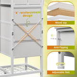 Romorgniz White Dressers for Bedroom with Hanging Rack, 10 Drawers Dresser with LED Lights & Charging Station, Chest of Drawers & Wooden Top, Bedroom, 15.8" D x 47.3" W x 51.2" H Romorgniz