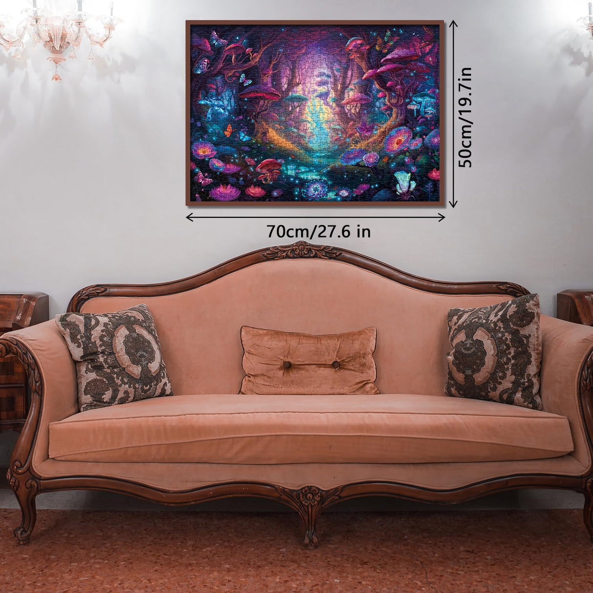 Magical Forest Puzzles Mushroom 1000 Pieces for Adults, Glow Art Jigsaw Puzzles Butterfly, Glitter Flower Jigsaw Puzzle Collage Puzzles as Family Game BBOLDIN