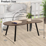 Modern Coffee Tables for Living Room Cloud Shape Center Table Industrial Irregular Wood Grain Table Top Coffee Table, Rustic Brown Unique Furniture for Living Room Home FEUFOAM