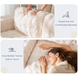 MAXYOYO Loveseat Sofa for Living Room, Small Sofa Couch Tufted Boneless Couch, Comfy Bean Bag Chair for Small Space Bedroom Apartment, No Assembly Needed, Beige MAXYOYO