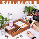 Demigo Acacia Drawer Organizer Set of 5, Cabinet Container Box, Wood Bin Set in Varied Sizes, Dividers Holder for Storage Cooking Utensils Spices Tea Bags Foods Office Items (Brown) Demigo