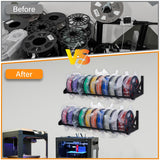 EROTASH 3D Printer Filament Storage Rack, Filament Rack Wall Mount, 3D Filament Storage Shelf, Filament Spool Holder for 3D Printer Rolls, 2 PCS Heavy Duty Metal Organizer for 3D Printing Studio EROTASH