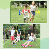 Craft Ninja Warrior Obstacle Course Accessories Kids Outdoor Play - 7pc Rings, 2pc Swing Trapeze Wheels & 2pc Monkey Bars Rainbow Craft