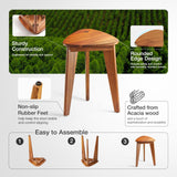 12" Corner Shower Foot Rest - Wooden Showers Stool Seat for Shaving Legs - Small Corner Shower Benches for Inside Shower - Waterproof Bath Step Stools Bench for Bathroom (Height - 18in, Acacia) HOLANA