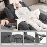 HOMCOM Power Lift Recliner Chair for Elderly with Massage and Heat, Electric Lift Chair, Fabric Massage Chair Recliner with Remote Controllers, USB Ports and Side Pockets, Overstuffed Design, Gray HOMCOM